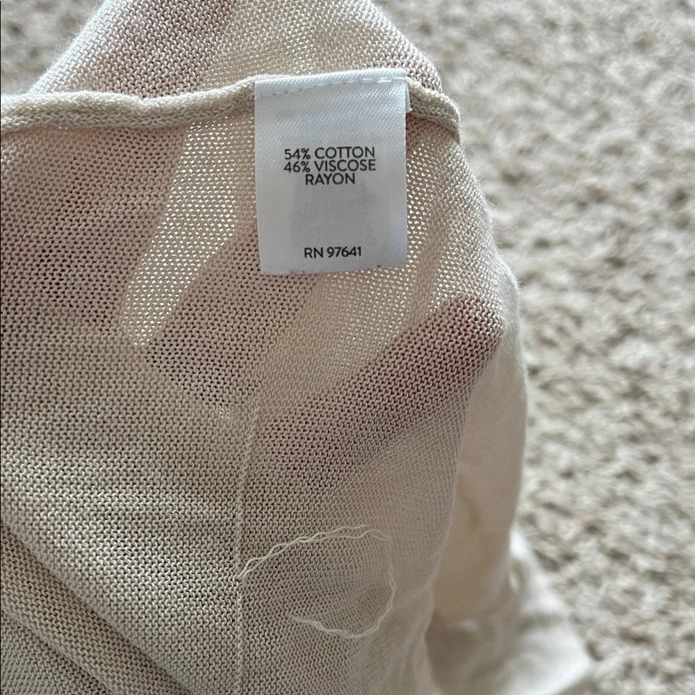 J. Jill Wearever Collection Cream Lightweight Knit Open Cardigan - Size Medium